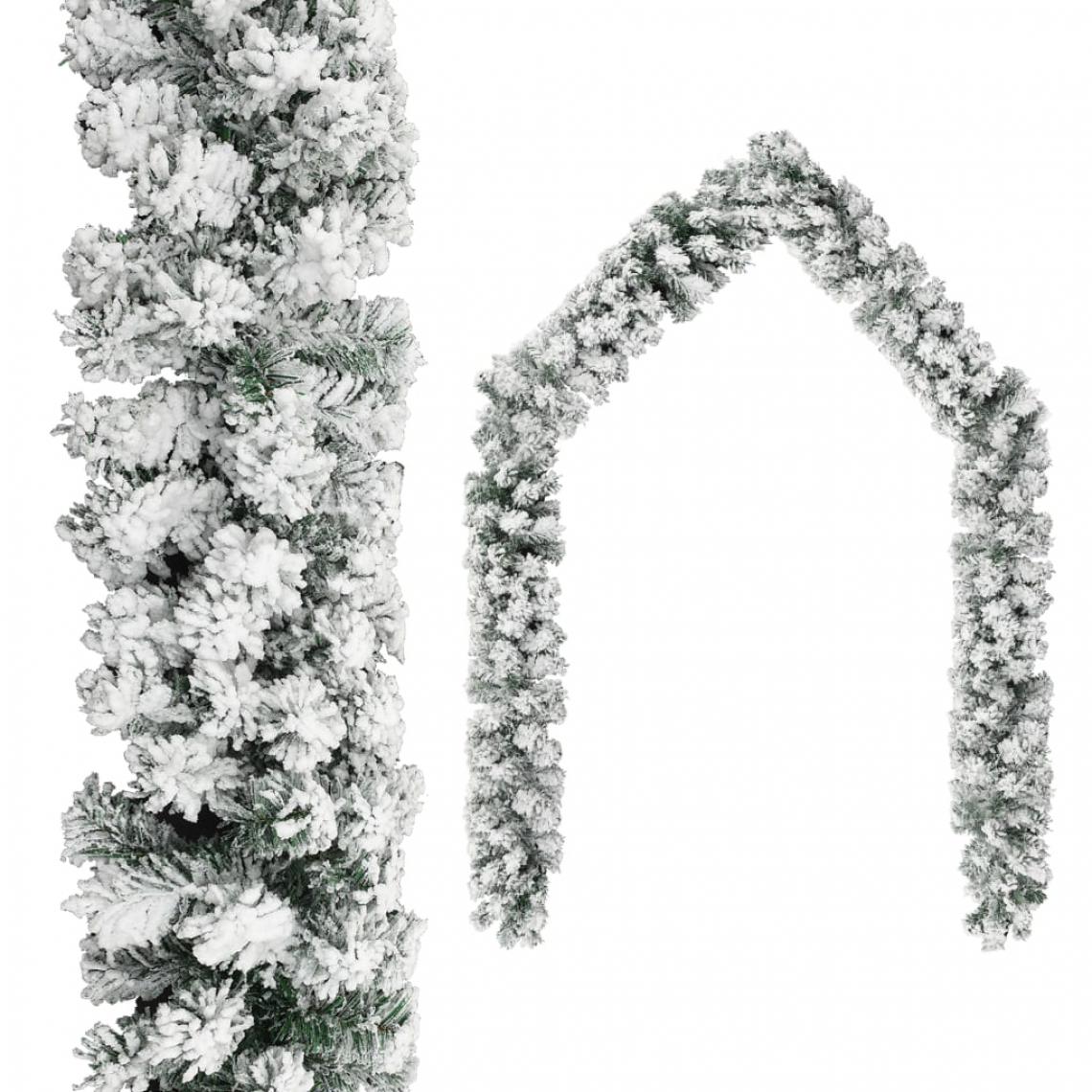 Icaverne - Joli Décorations de Noël et saisonnières edition Freetown Guirlande de Noël avec neige floquée Vert 20 m PVC - Décorations de Noël