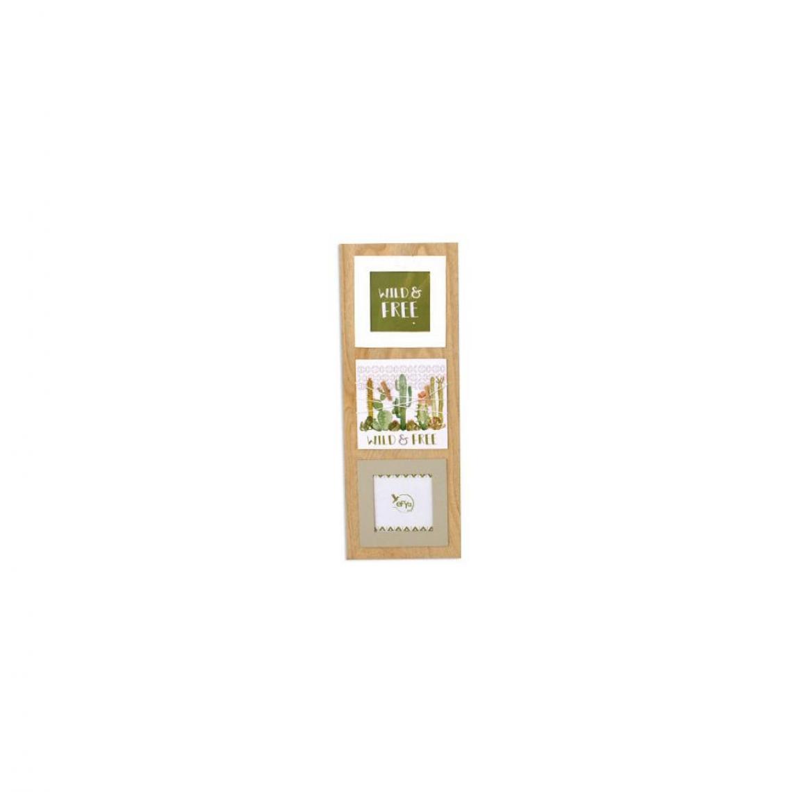 Ac-Deco - Pèle mêle 3 vues Aloe - 17,5 x 48 cm - Bois - Marron - Cadres, pêle-mêle