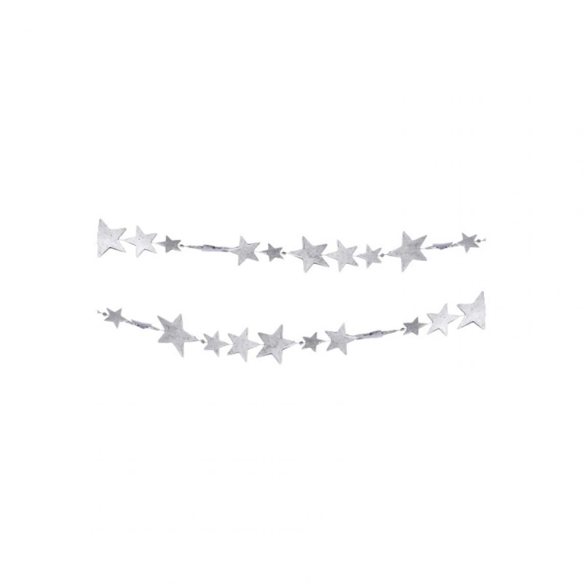 Edm - Guirlande d'étoiles argentées EDM - esprit de Noël - 185x3cm - 72162 - Décorations de Noël