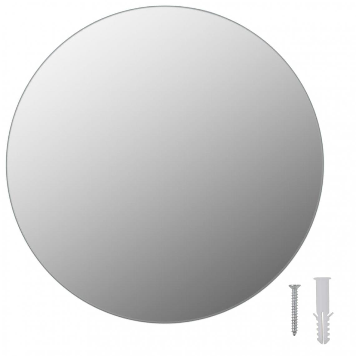 Decoshop26 - Miroir rond sans cadre 30 cm Verre DEC022793 - Miroirs