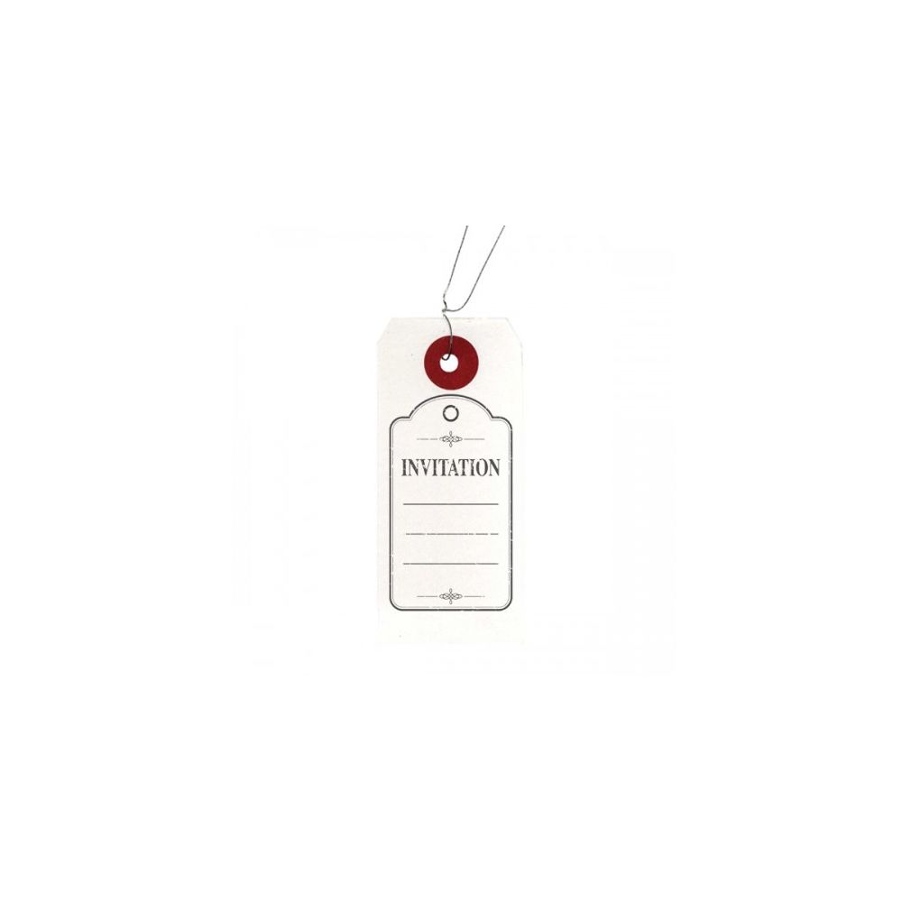Artemio - Etiquettes blanches + Tampon bois Invitation - Décorations de Noël