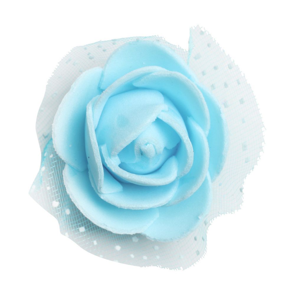 marque generique - 100 pcs mousse artificielle rose tête fleurs mariage bricolage artisanat décor bleu clair - Plantes et fleurs artificielles