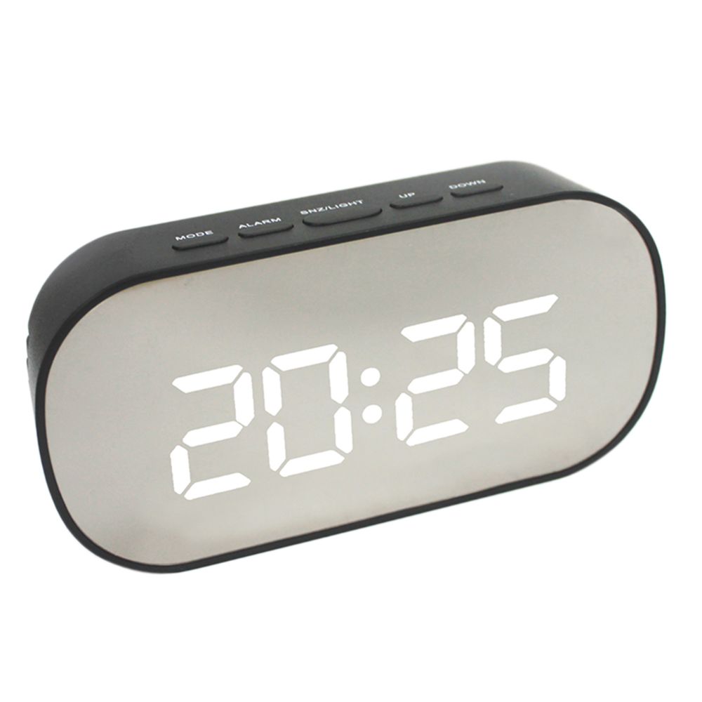 marque generique - Réveil de chevet grand écran LED Horloge numérique Cadre noir Lumière blanche - Horloges, pendules