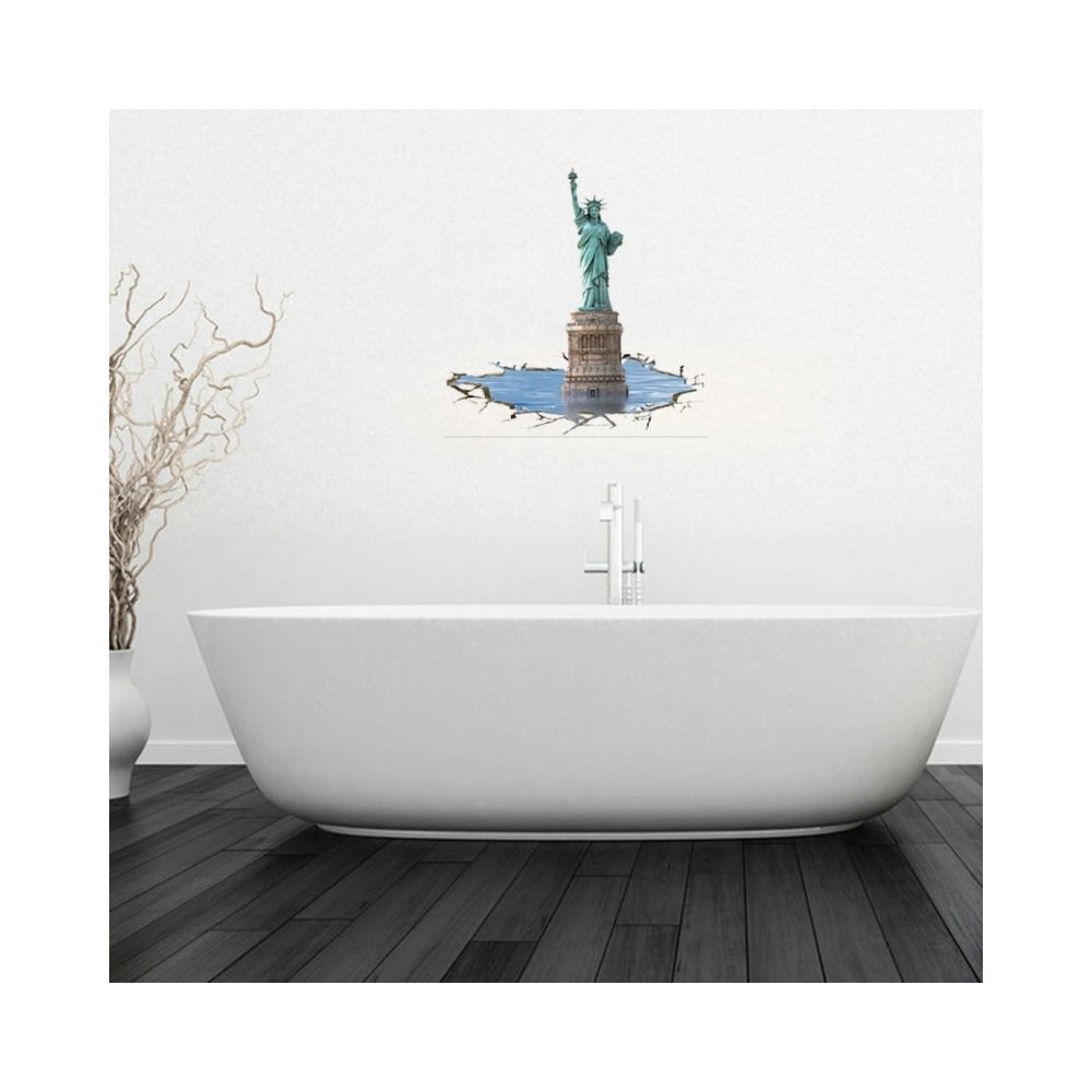 Wewoo - Sticker Mural Autocollants d'art de salle de bains amovibles 3D Statue of Liberty, Taille: 59,9 x 58 x 0,3 cm - Stickers