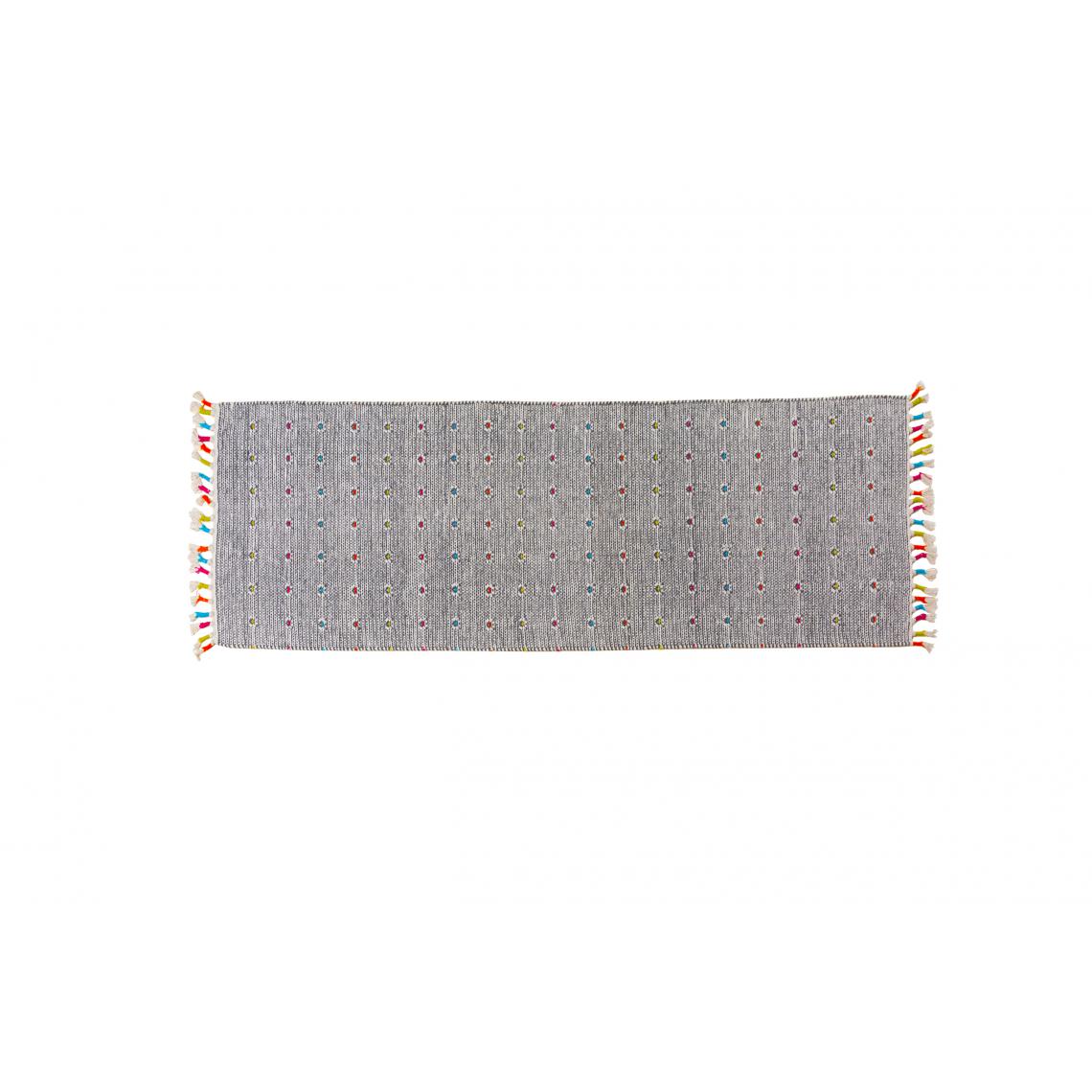 Alter - Tapis Texas moderne, style kilim, 100% coton, gris, 180x60cm - Tapis