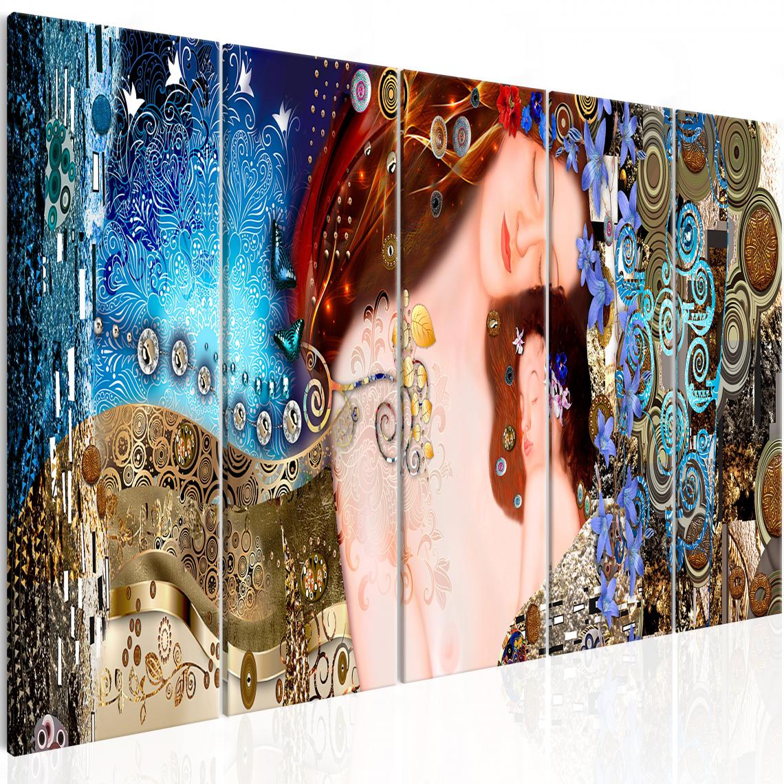 Decoshop26 - Tableau sur toile en 5 panneaux décoration murale image imprimée cadre en bois à suspendre Câlin de la mère (5 parties) étroit 200x80 cm 11_0001458 - Tableaux, peintures