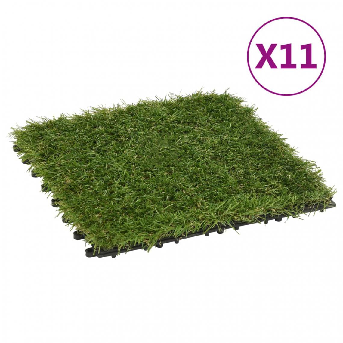 Vidaxl - vidaXL Carreaux de gazon artificiel 11 pcs Vert 30x30 cm - Plantes et fleurs artificielles