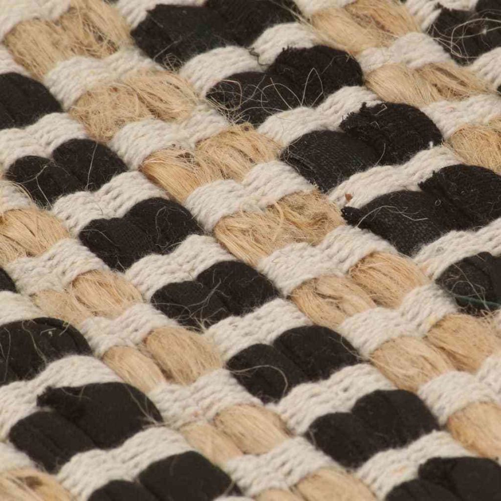 marque generique - Icaverne - Petits tapis gamme Tapis tissé à la main Jute Tissu 120 x 180 cm Naturel et noir - Tapis