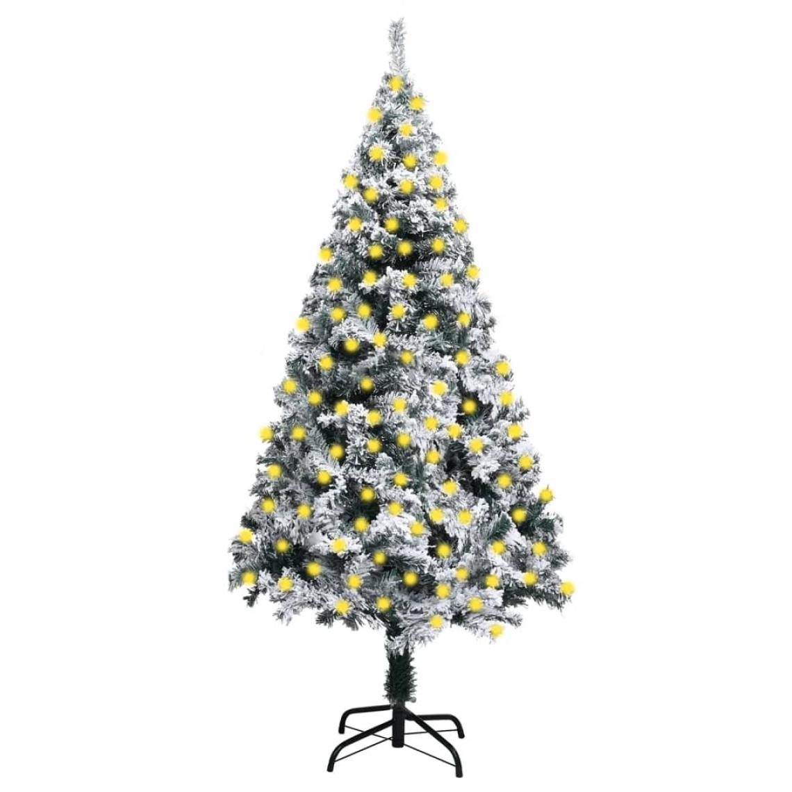 Vidaxl - vidaXL Sapin de Noël artificiel LED et flocons de neige Vert 240 cm - Sapin de Noël