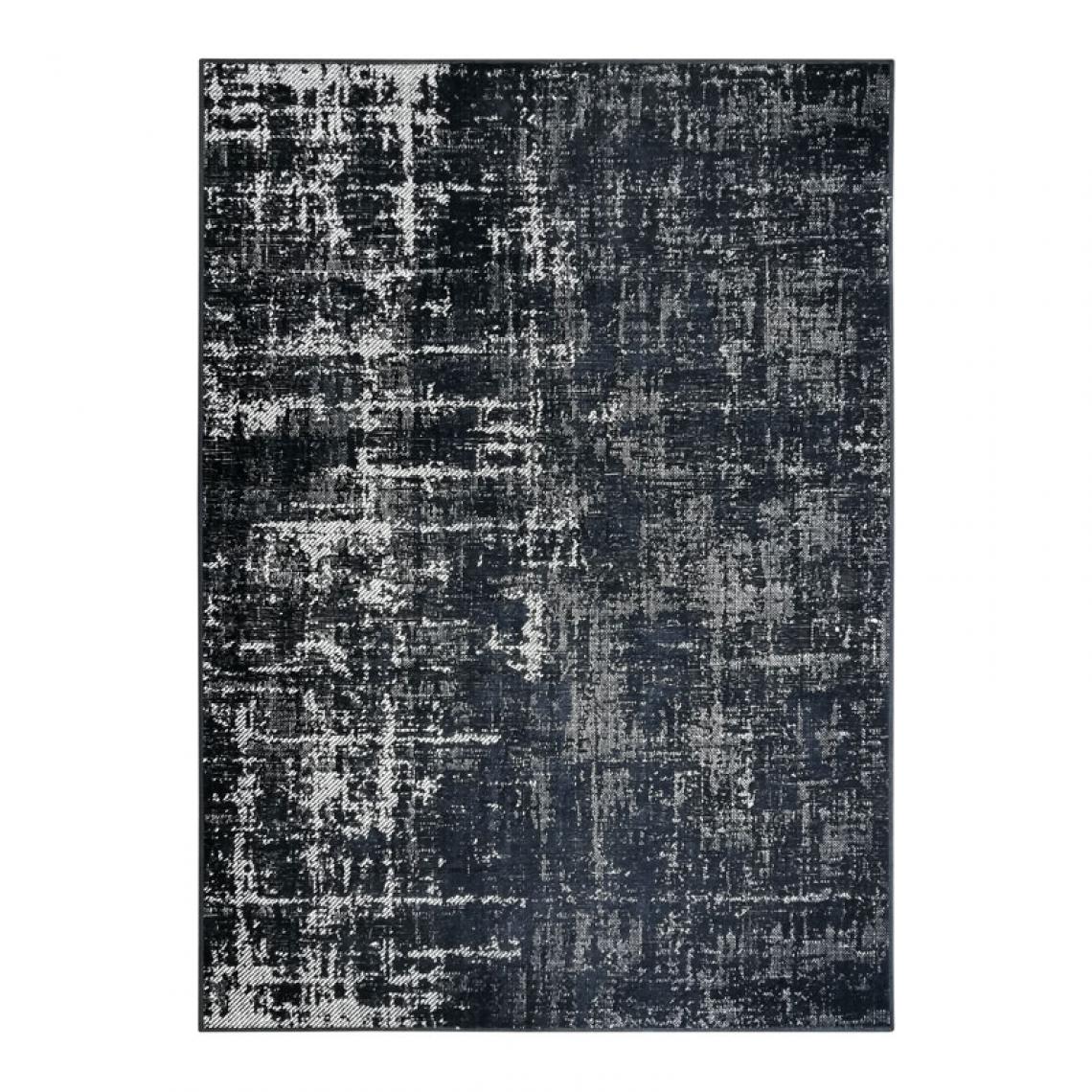 Thedecofactory - STELLE - Tapis effet patiné vintage gris/noir 160x230 - Tapis