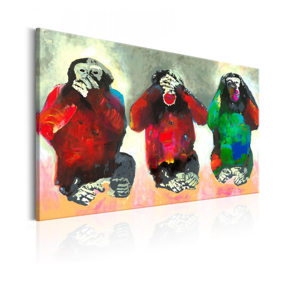 Artgeist - Tableau - Three Wise Monkeys 90x60 - Tableaux, peintures