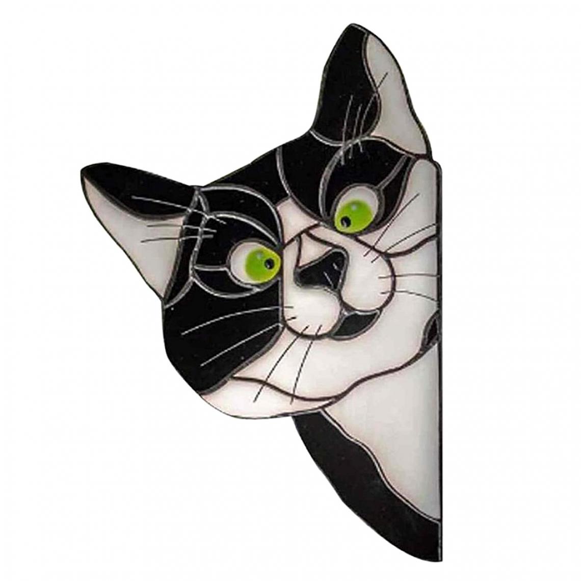 marque generique - Peeking Cat Vitrail Suncatcher Lover Cadeau Vitrail Suspendu Jaune - Objets déco