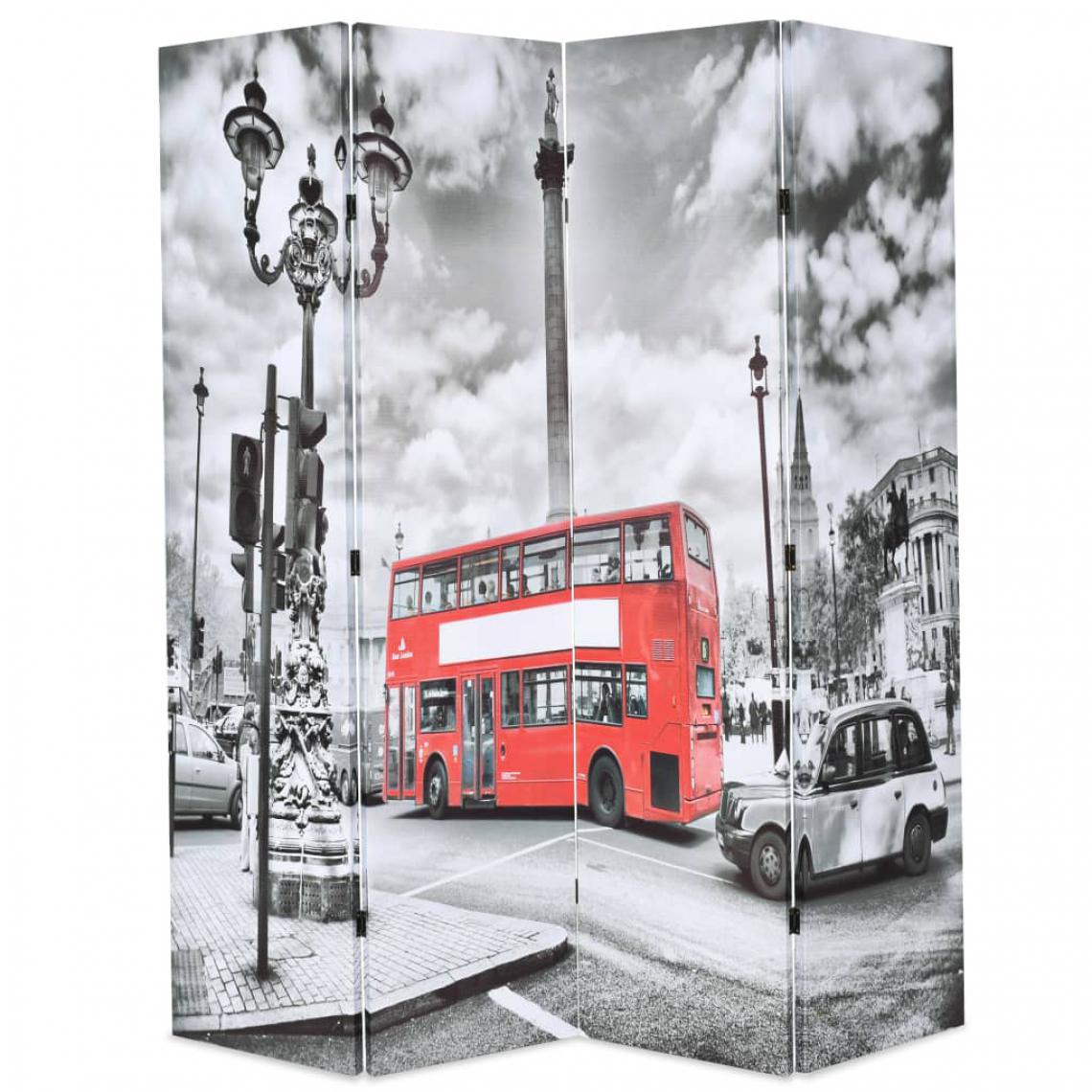 Chunhelife - Cloison de séparation 160 x 170 cm Bus londonien Noir et blanc - Paravents