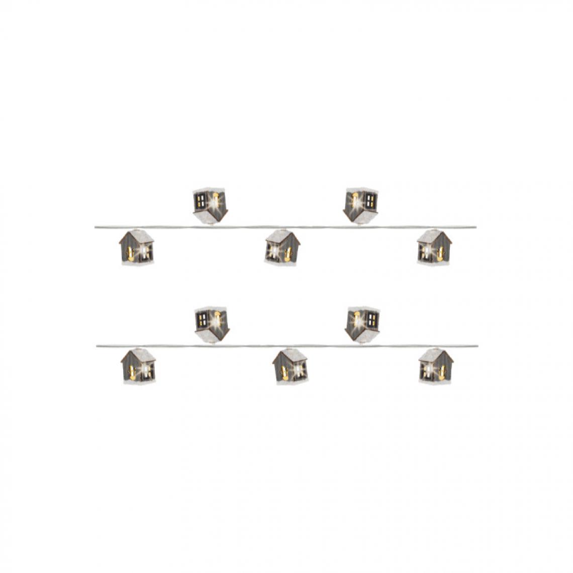 Edm - Guirlande lumineuse chalets EDM - esprit de Noël - lumière chaude - 20 ampoules LED - 3,8 m - 71726 - Décorations de Noël