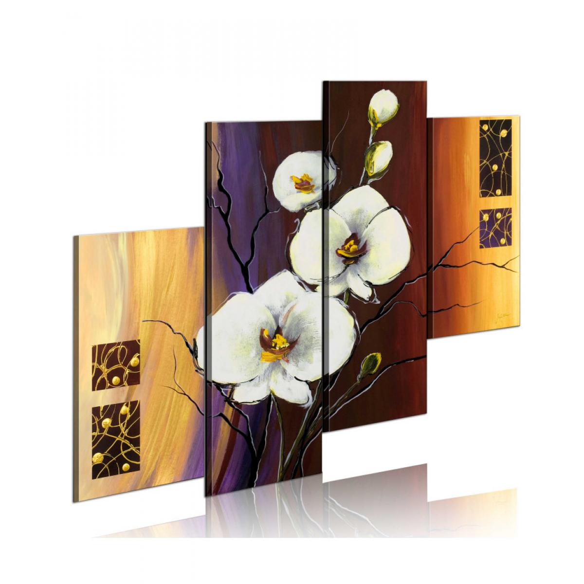 Artgeist - Tableau peint à la main - Orchidée blanche 120x100 - Tableaux, peintures