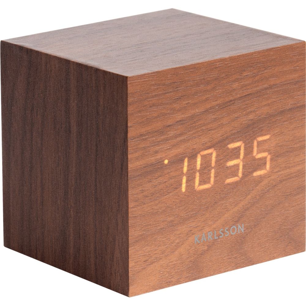 Karlsson - Réveil en bois carré Cube - Réveil