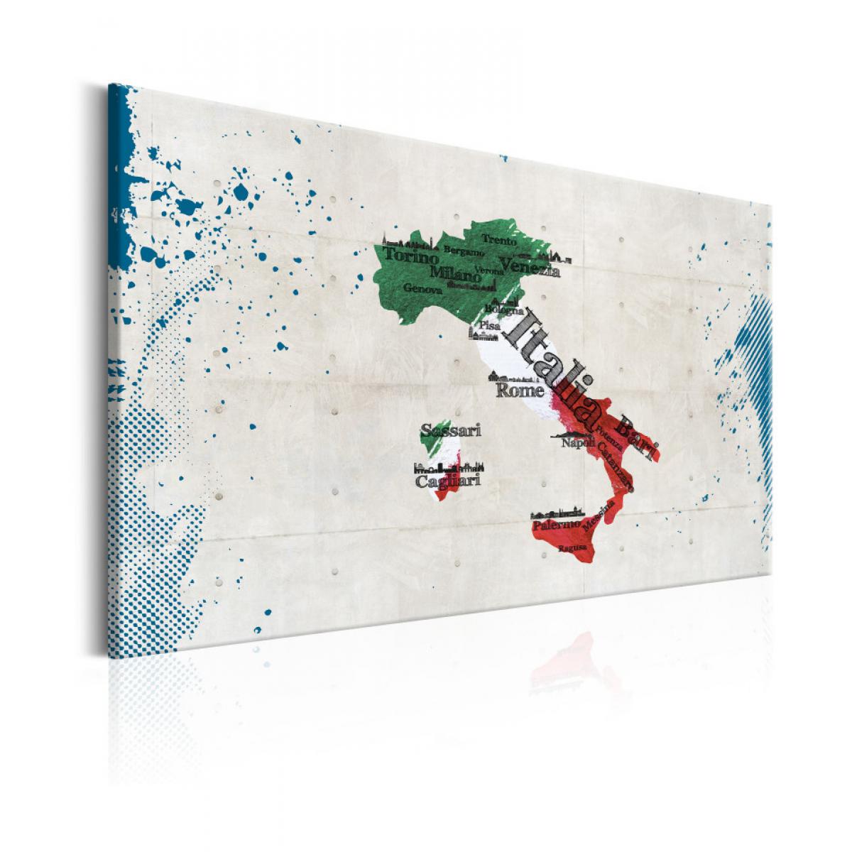 Artgeist - Tableau - Map: Italy 120x80 - Tableaux, peintures