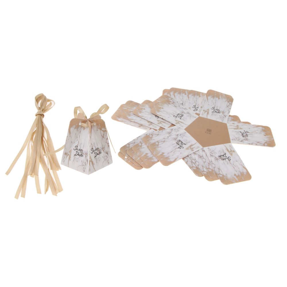 marque generique - 10pcs boîtes de bonbons en papier de mariage romantique boîtes de cadeaux faveur de fête de mariage D - Objets déco