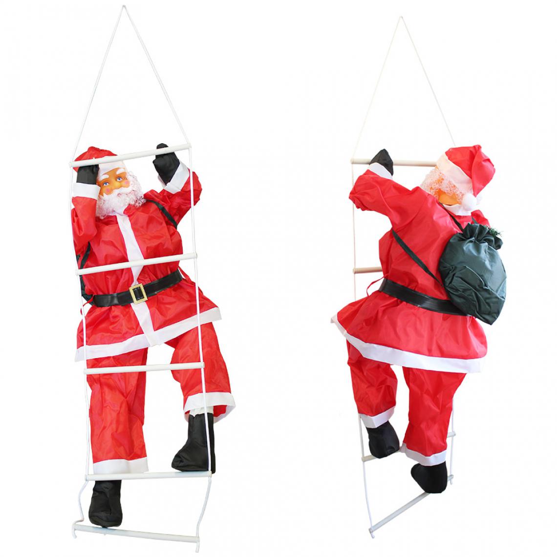 En.Casa - Saint Nicolas Père Noël sur échelle 85/25cm [en.casa] - Décorations de Noël