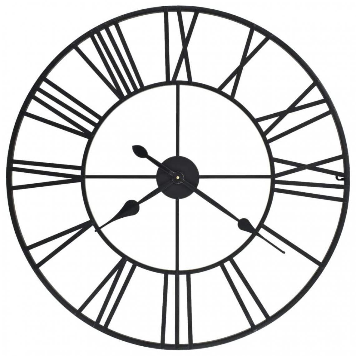 Decoshop26 - Horloge murale vintage avec mouvement à quartz Métal 80 cm XXL DEC022275 - Horloges, pendules