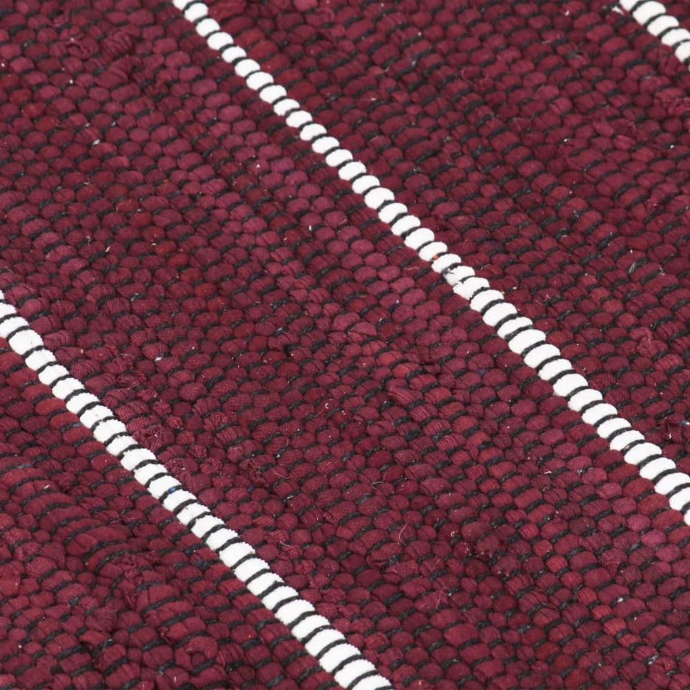 marque generique - Icaverne - Petits tapis serie Tapis Chindi Coton tissé à la main 80 x 160 cm Bordeaux - Tapis