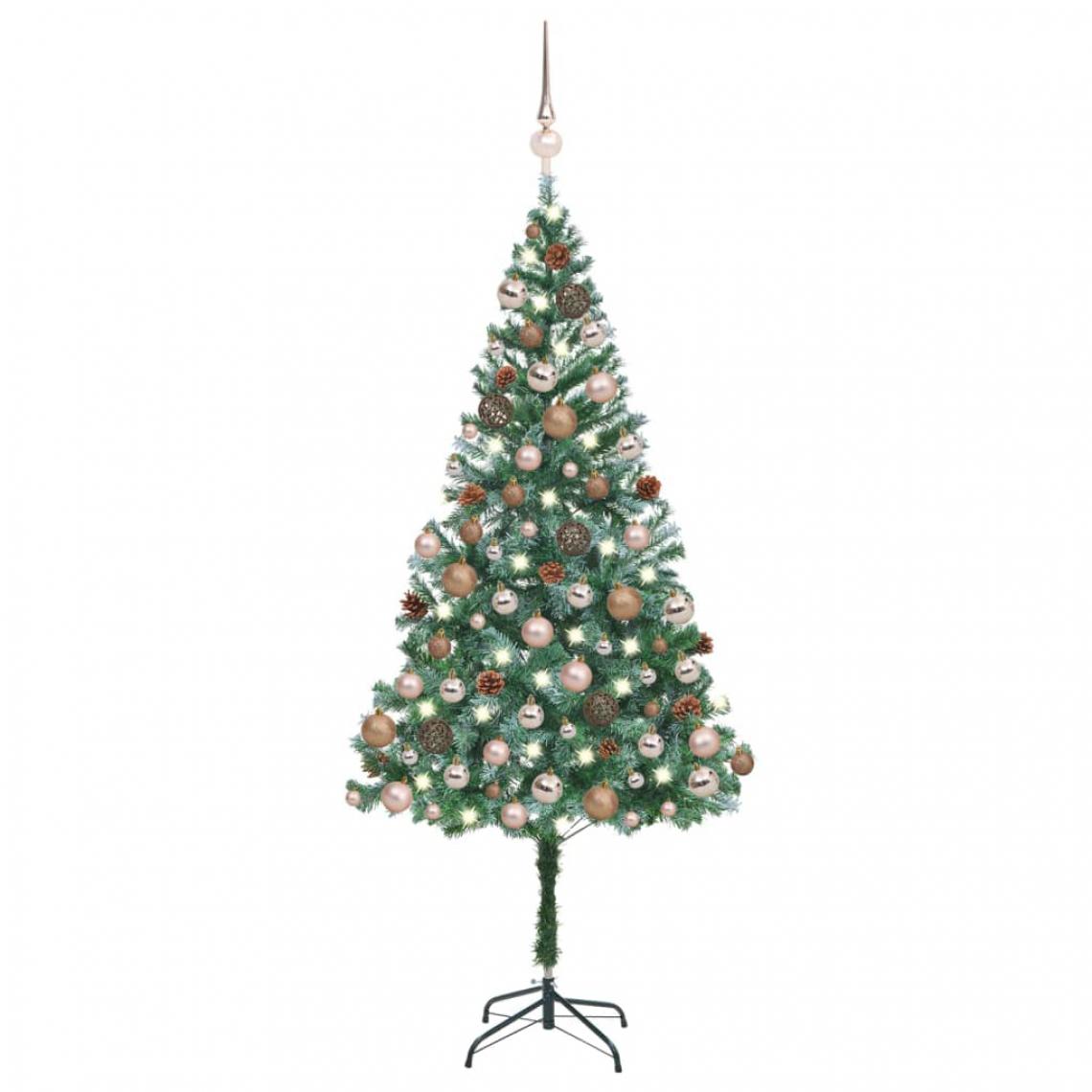Vidaxl - vidaXL Arbre de Noël artificiel LED et boules et pommes de pin 180 cm - Sapin de Noël