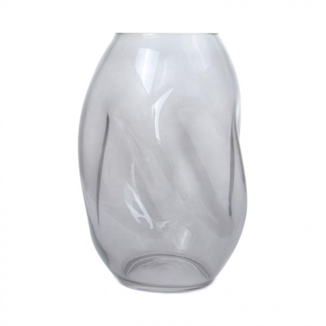 Paris Prix - Vase Design en Verre Soufflé Diney 25cm Gris - Vases