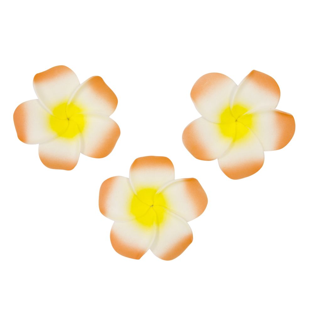 Visiodirect - Lot de 6 Fleurs de monoi adhesive coloris Orange - 5 cm - Objets déco