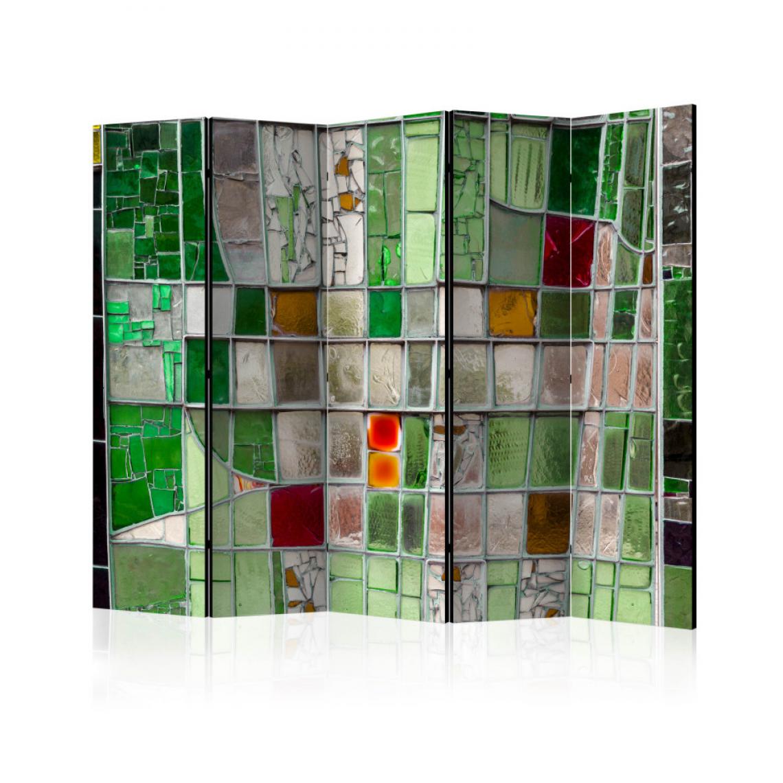Artgeist - Paravent 5 volets - Emerald Stained Glass II [Room Dividers] 225x172 - Paravents