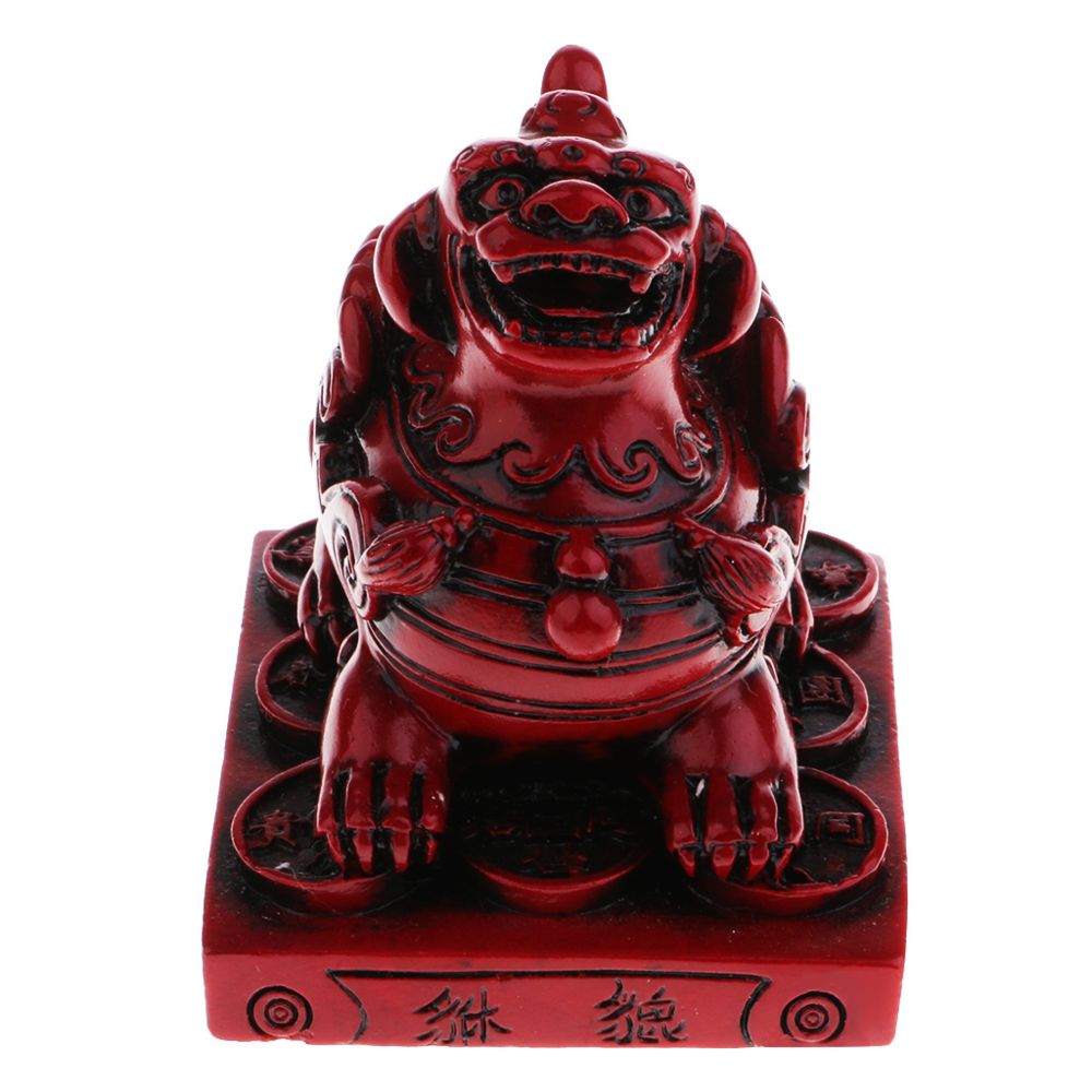 marque generique - pi xiu feng shui figurine pour attirer la richesse décor à la maison rouge - Objets déco