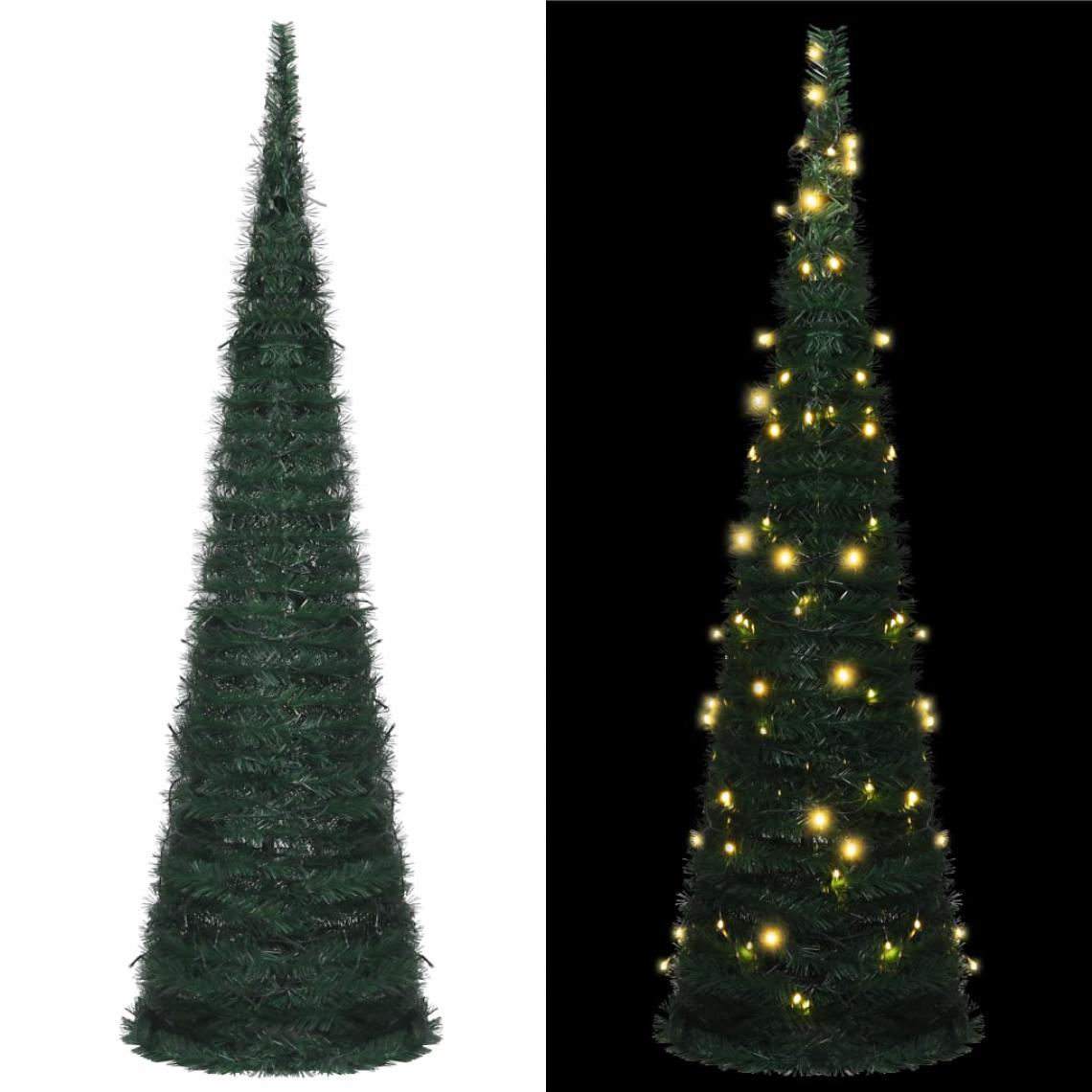 Vidaxl - vidaXL Sapin de Noël artificiel avec guirlandes et LED Vert 150 cm - Sapin de Noël