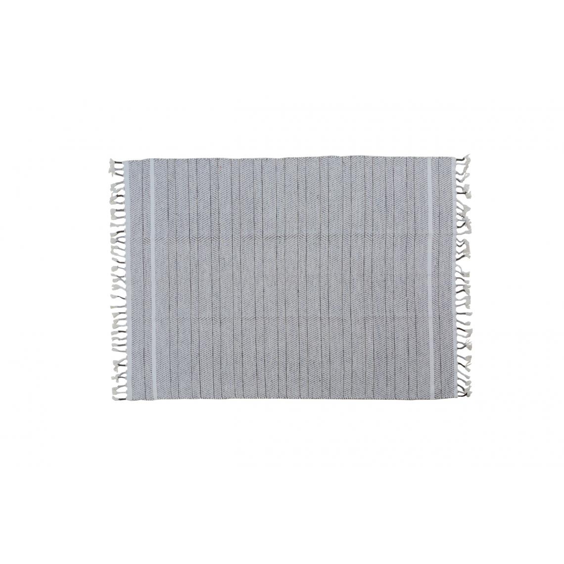 Alter - Tapis moderne Alabama, style kilim, 100% coton, gris, 230x160cm - Tapis
