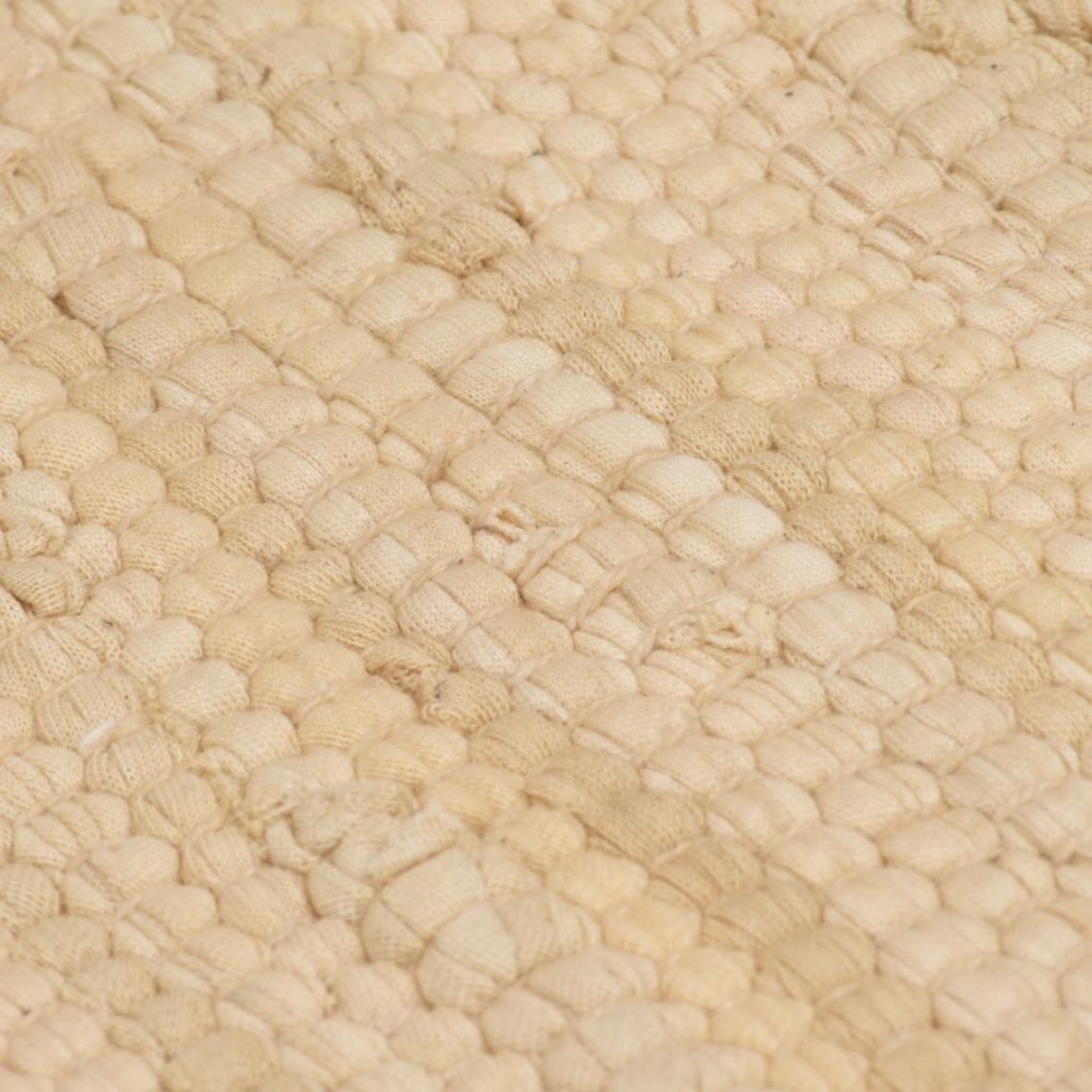 Icaverne - Icaverne - Petits tapis selection Tapis Chindi Coton tissé à la main 80 x 160 cm Crème - Tapis