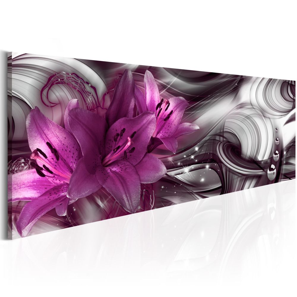 Bimago - Tableau - Fond violet - Décoration, image, art | Abstraction | Fleurs et plantes | - Tableaux, peintures