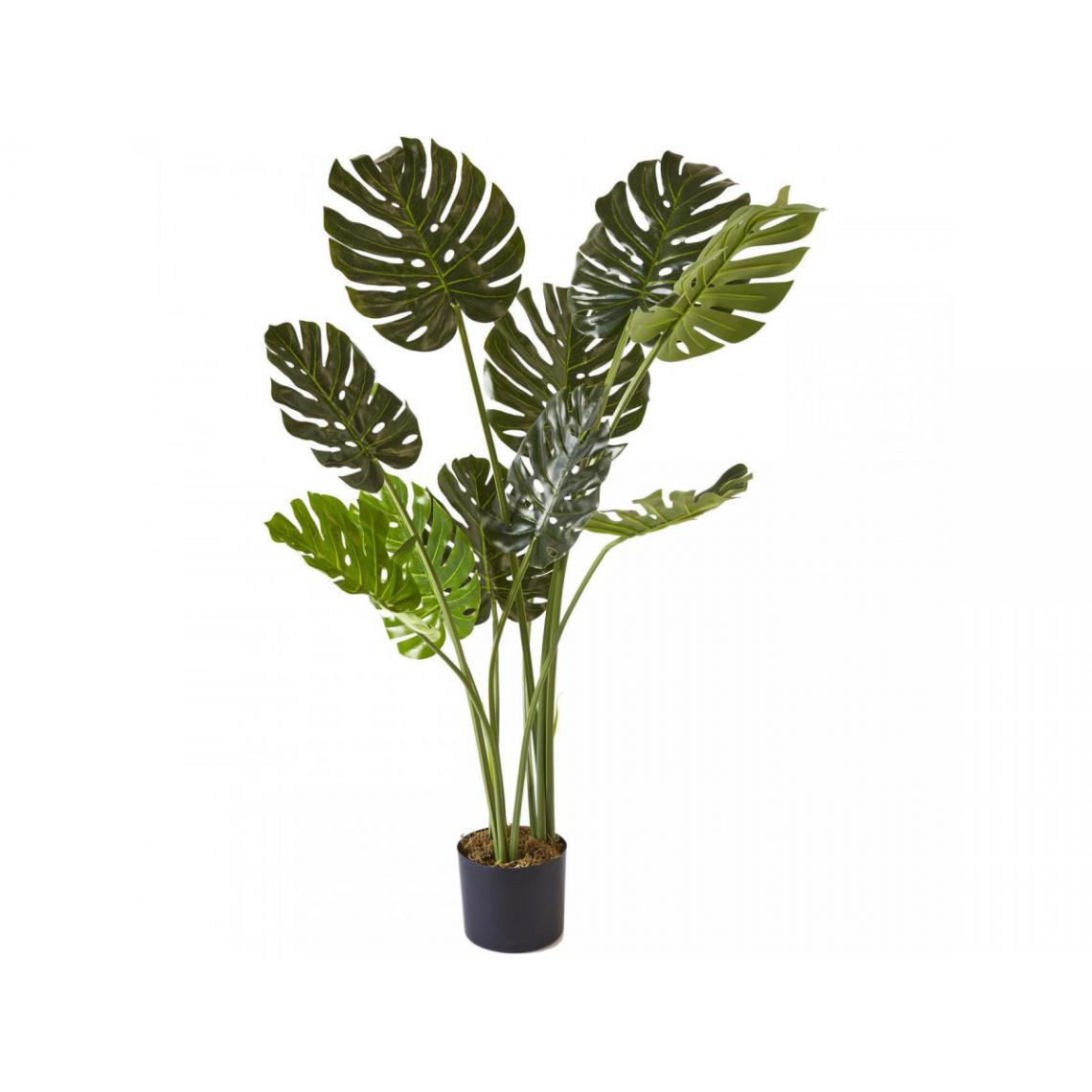 Bobochic - BOBOCHIC Plante artificielle OLLA 10 feuilles et pot noir - Plantes et fleurs artificielles