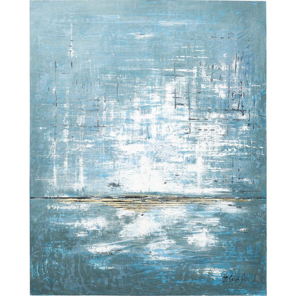 Karedesign - Peinture à l'huile Abstract bleu 150x120cm Kare Design - Tableaux, peintures