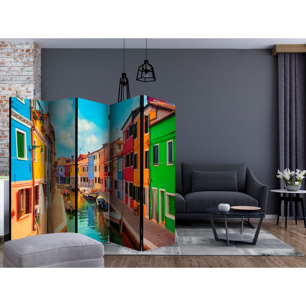 marque generique - 225x172 Paravent 5 volets Paravents 5 volets Inedit Colorful Canal in Burano II [Room Dividers] - Paravents