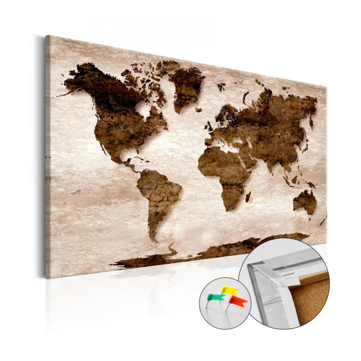 Artgeist - Tableau en liège - The Brown Earth [Cork Map] 60x40 - Tableaux, peintures