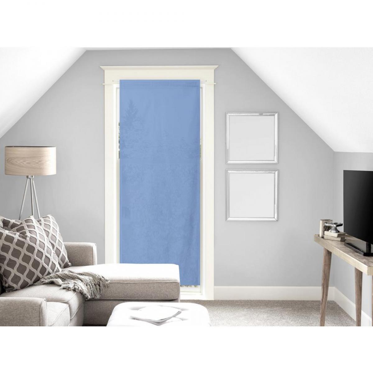 Soleil D'Ocre - Voile pour porte fenêtre en coton 90x200 cm PANAMA Bleu - Objets déco