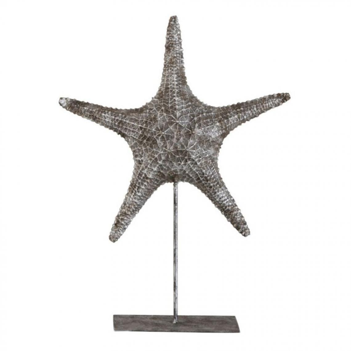 Paris Prix - Statuette sur Pied Étoile de Mer 37cm Gris - Statues