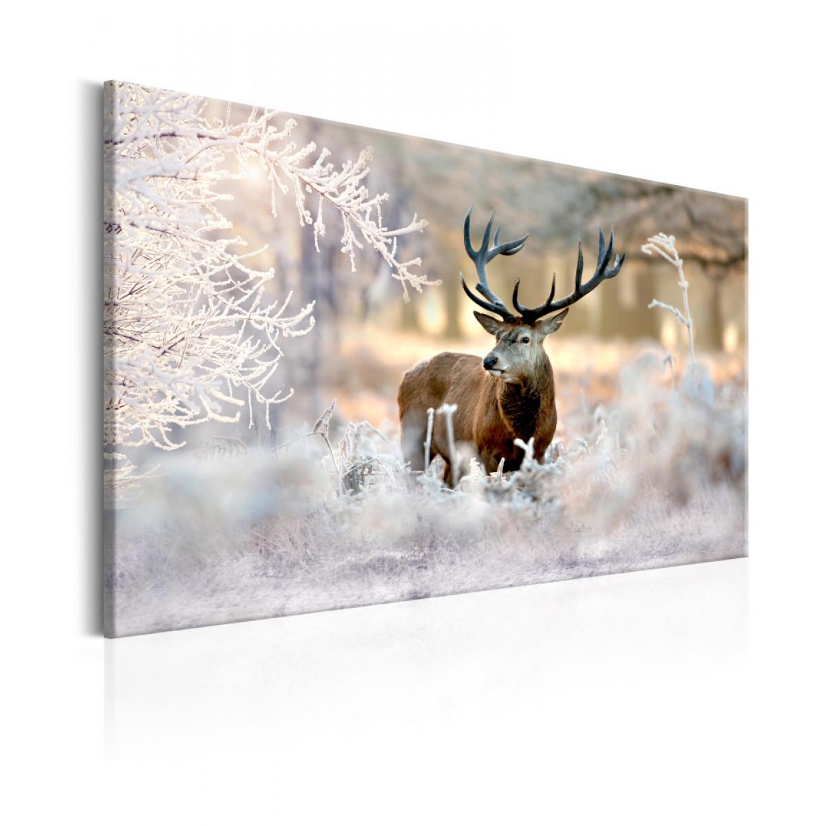 Artgeist - Tableau - Deer in the Cold 120x80 - Tableaux, peintures
