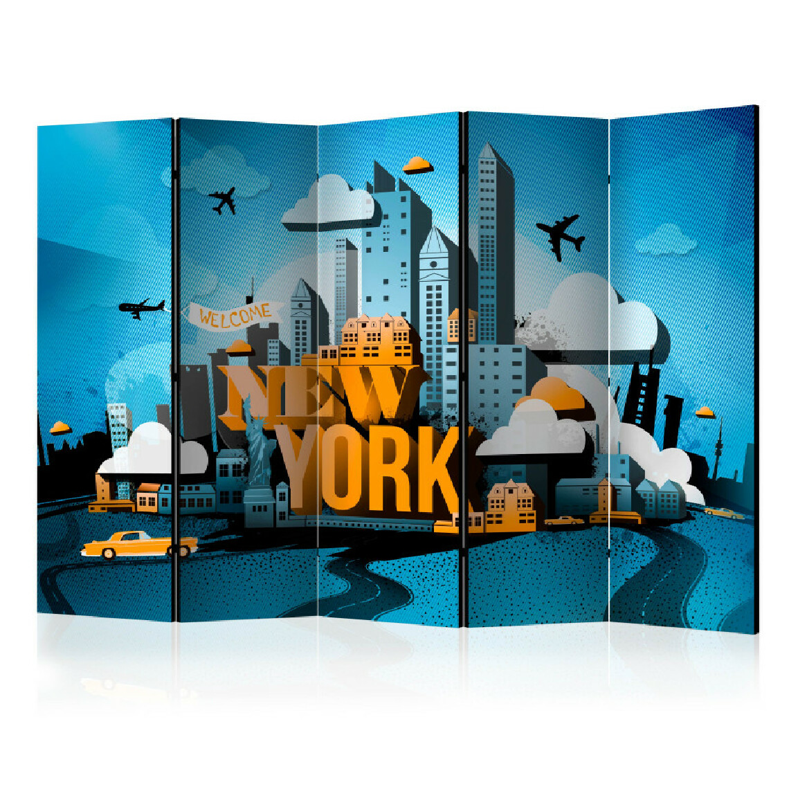 Artgeist - Paravent 5 volets - New York - welcome II [Room Dividers] 225x172 - Paravents