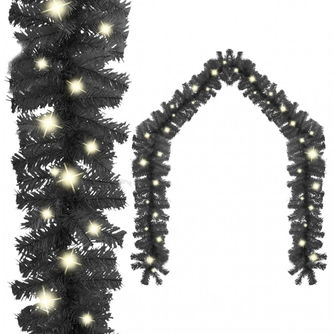 Wottes - Guirlande de Noël avec lumières LED 5 m Noir - Décorations de Noël