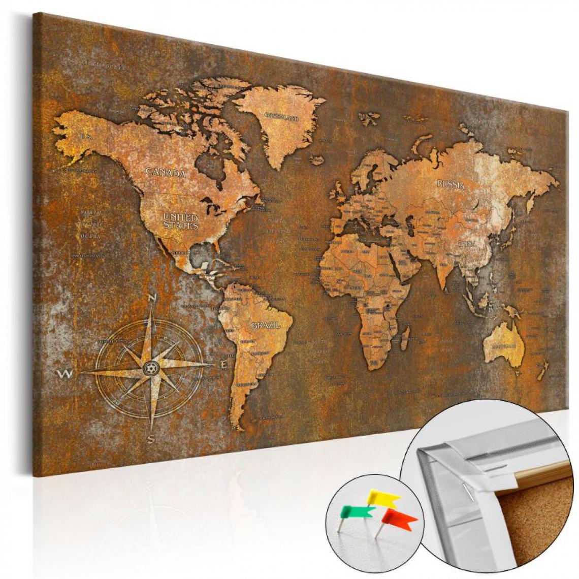 Artgeist - Tableau en liège - Rusty World [Cork Map] .Taille : 60x40 - Tableaux, peintures