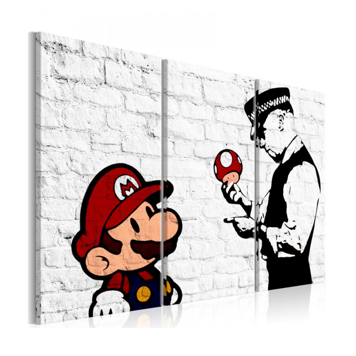 Artgeist - Tableau - Mario Bros (Banksy) 90x60 - Tableaux, peintures