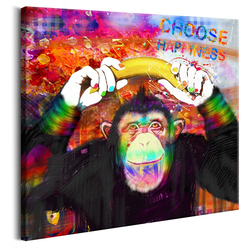 Bimago - Tableau - Choose Happiness - Décoration, image, art | Abstraction | Multicolores | - Tableaux, peintures