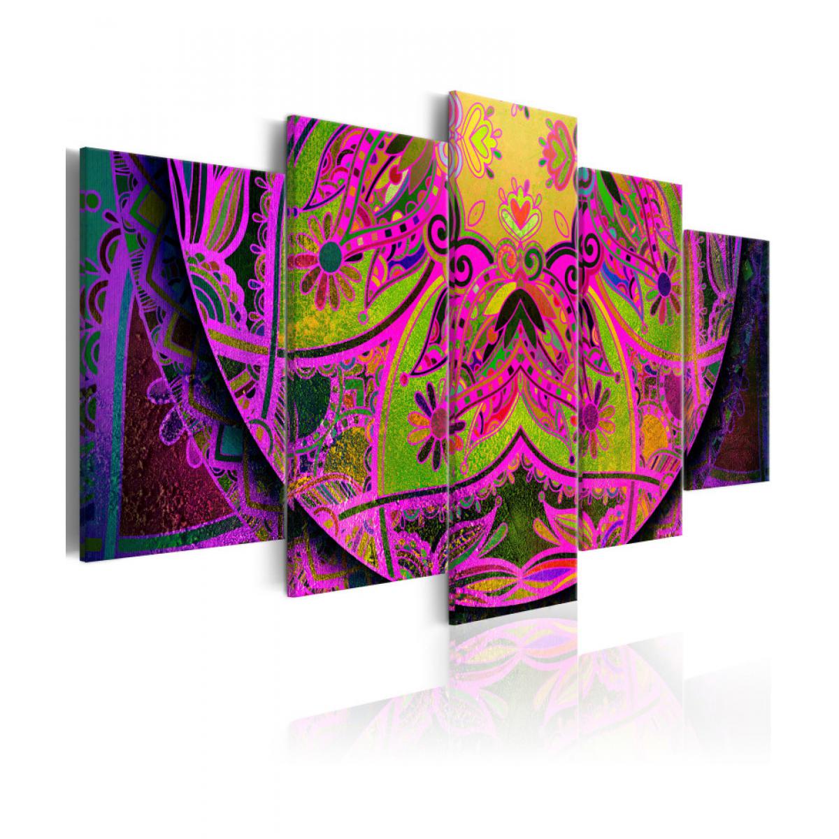 Artgeist - Tableau - Mandala: Pink Power 100x50 - Tableaux, peintures