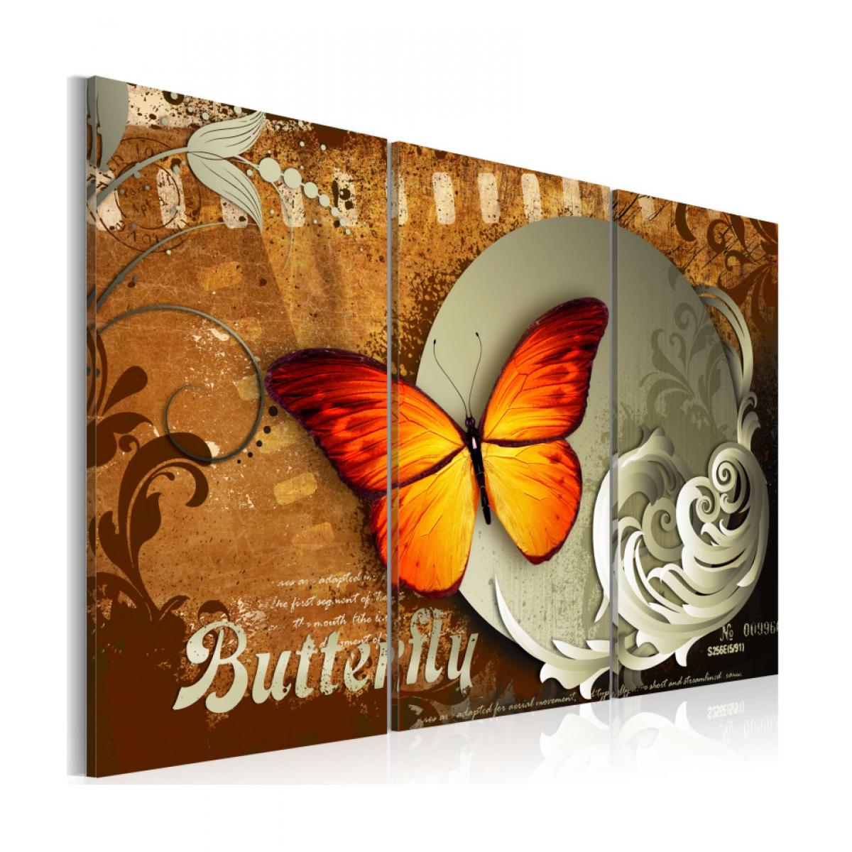 Artgeist - Tableau - Fiery butterfly and full moon 90x60 - Tableaux, peintures