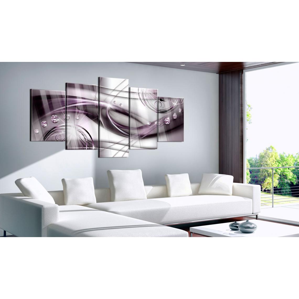 Decoshop26 - Tableau sur verre acrylique - Lueur violette [Verre] 100x50 cm TVA110044 - Tableaux, peintures