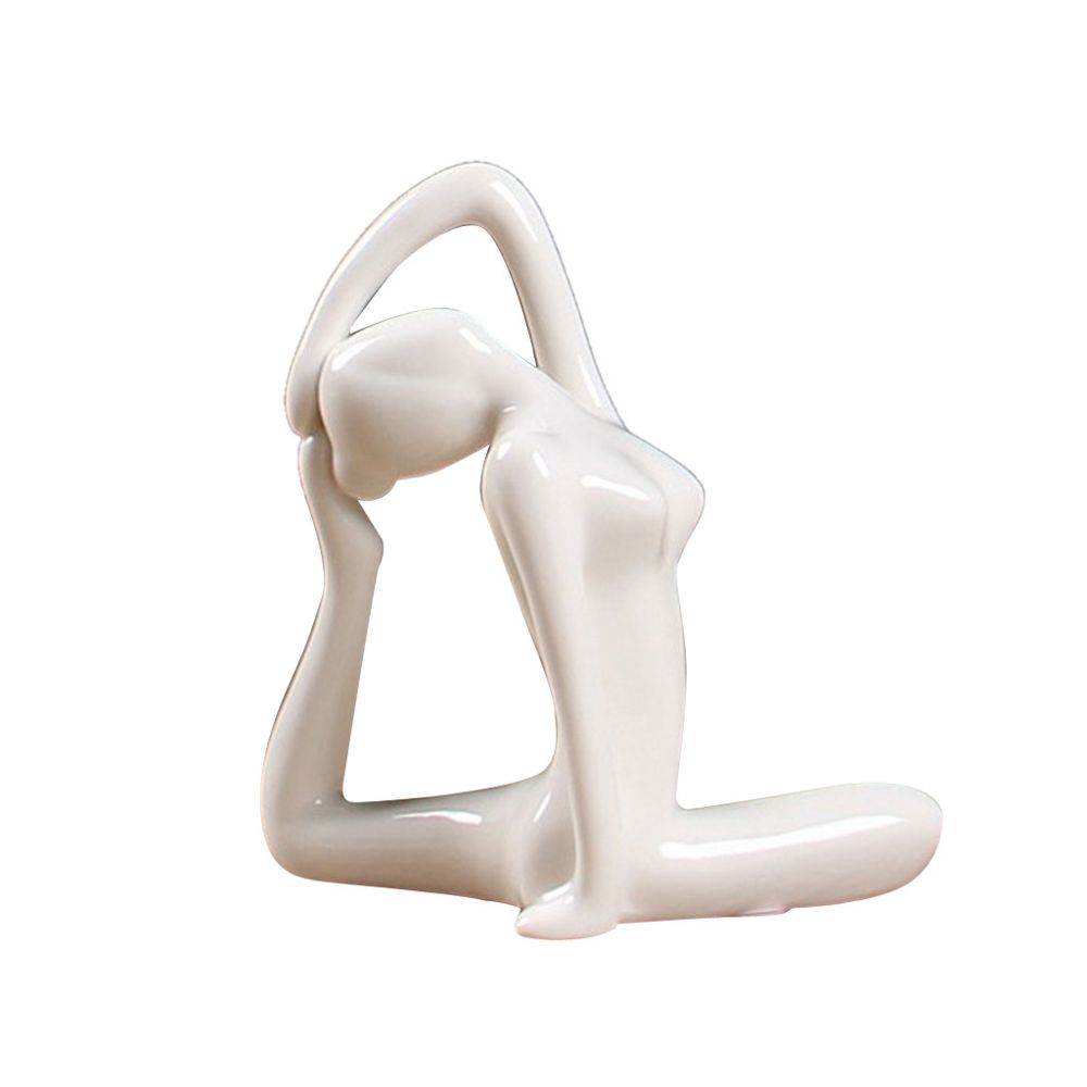 marque generique - céramique yoga figure ornement statue sculpture zen jardin maison bureau décor 08 - Objets déco